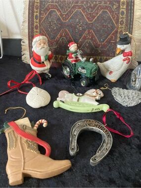 Christmas Holiday Assorted Ornament Vintage Ceramic and Resin  - Multi-Color